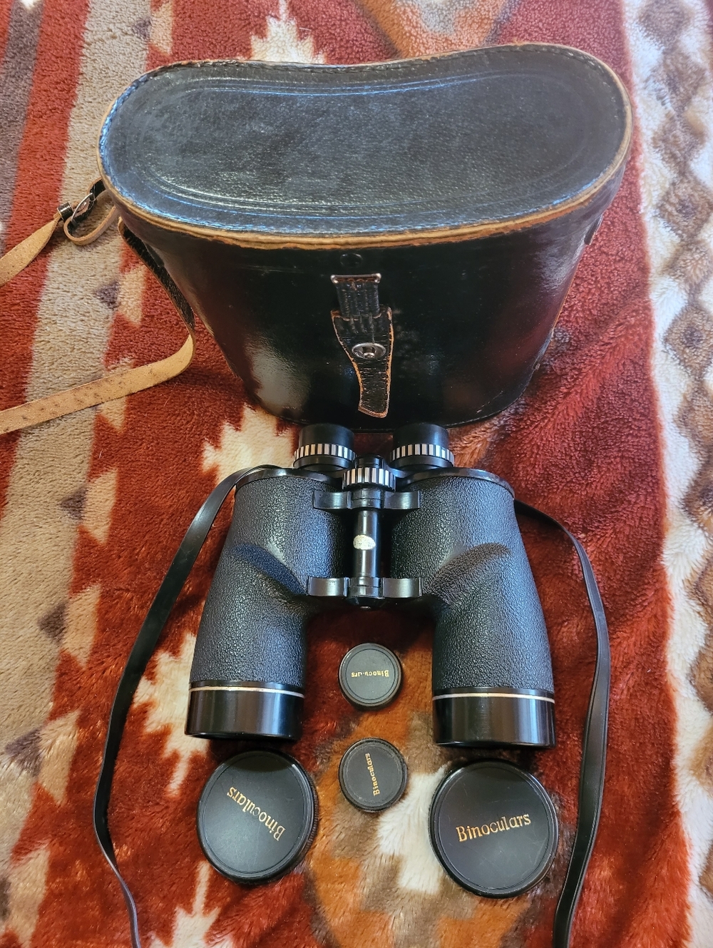 Parkleigh 7x50 Vintage Japanese Binoculars With 4 Lense Caps And Case.